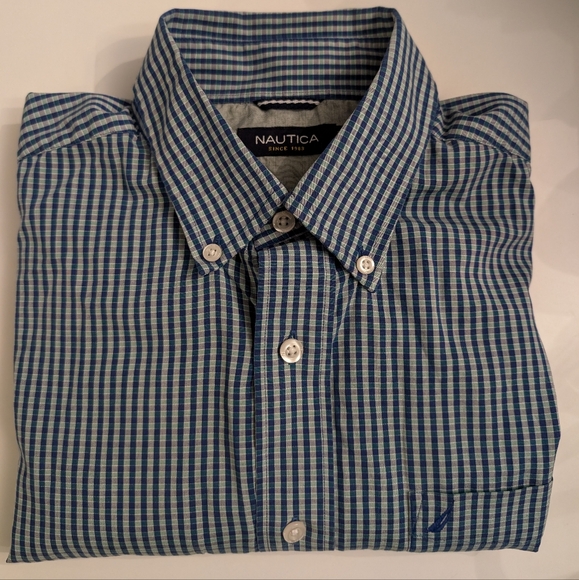 Nautica Pleated Shirt M - Picture 3 of 7